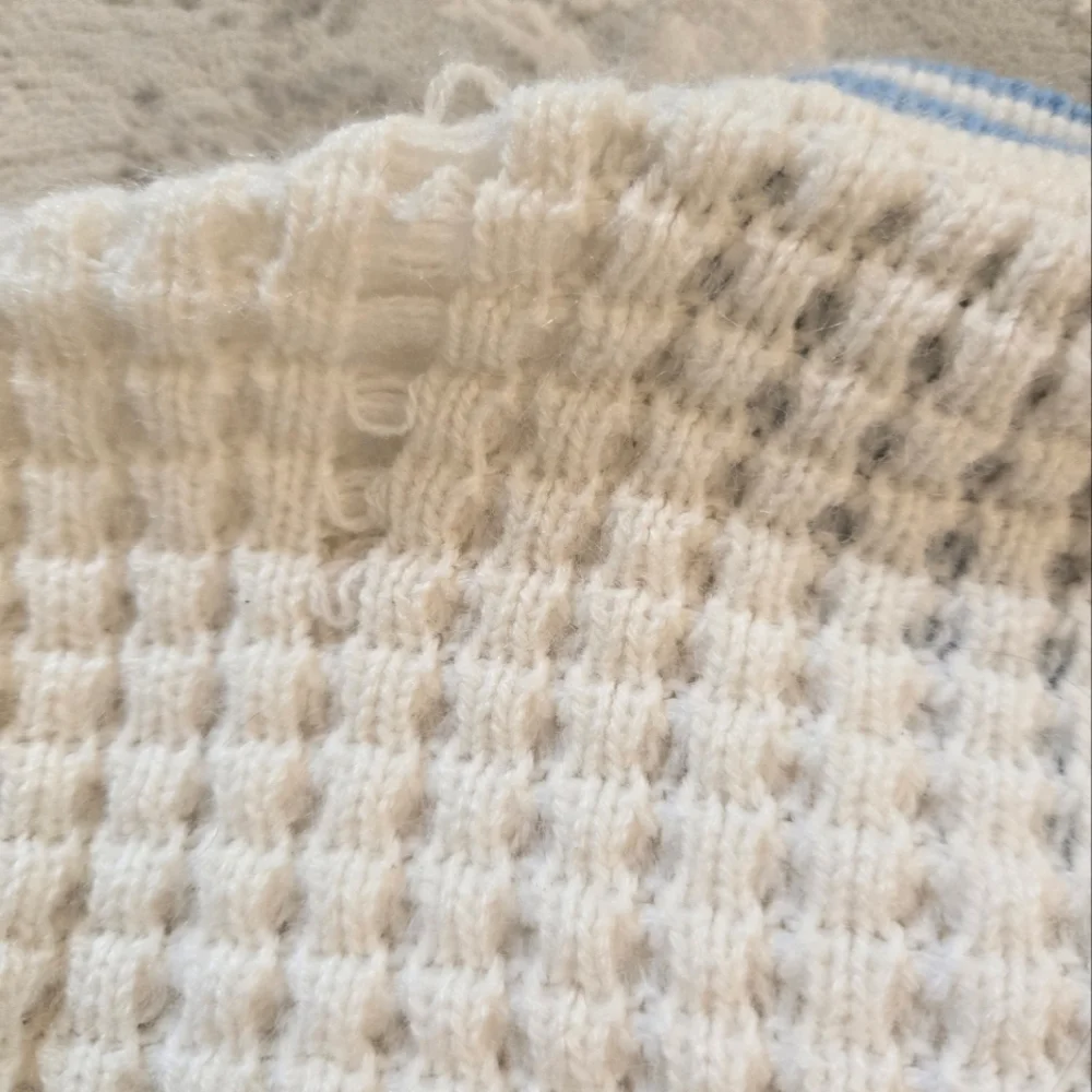 Vintage 1980s Sears White/blue Pastel Knit Cardigan Sweater